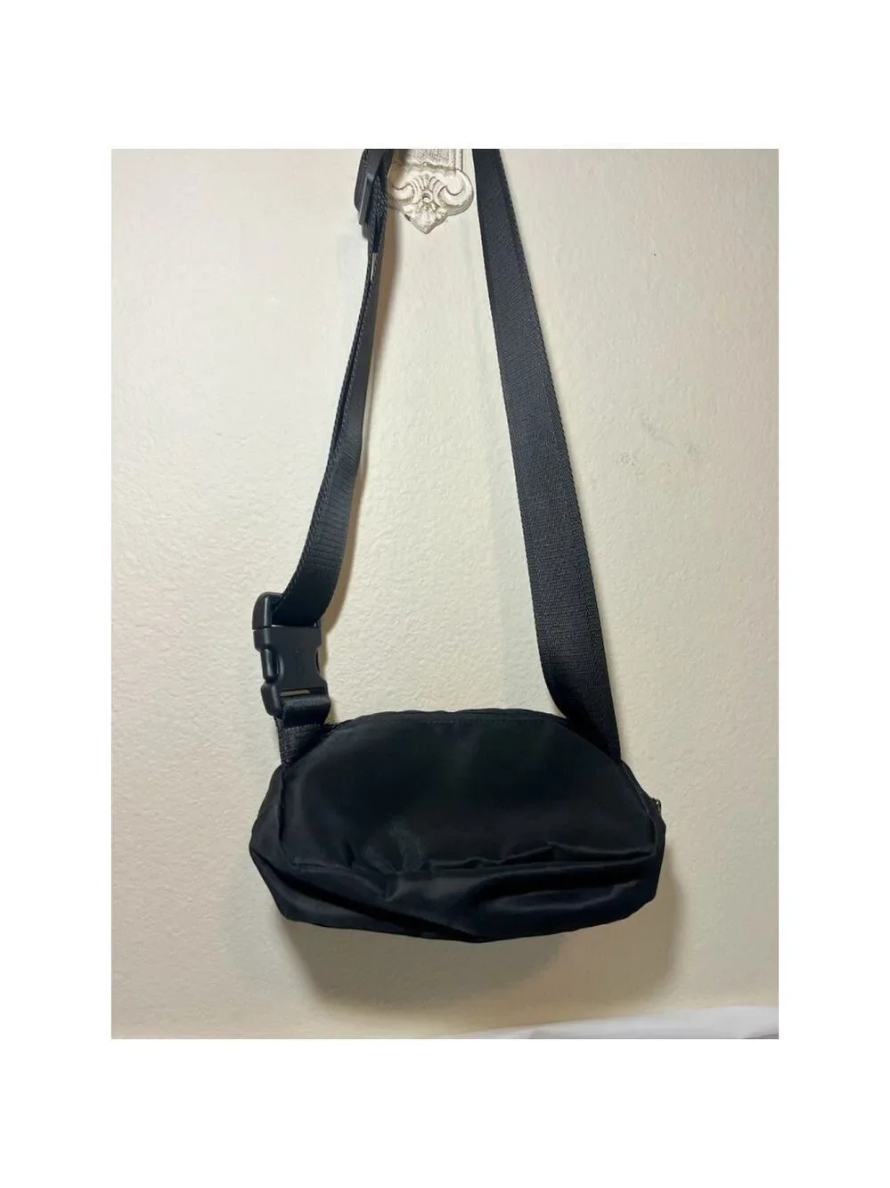 PanderEverywhere Nylon Messenger Bag fanny crossbody Black Onyx